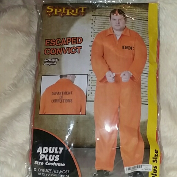 NWT MEN'S Plus HALLOWEEN Costume Escaped Convict - Picture 6 of 6